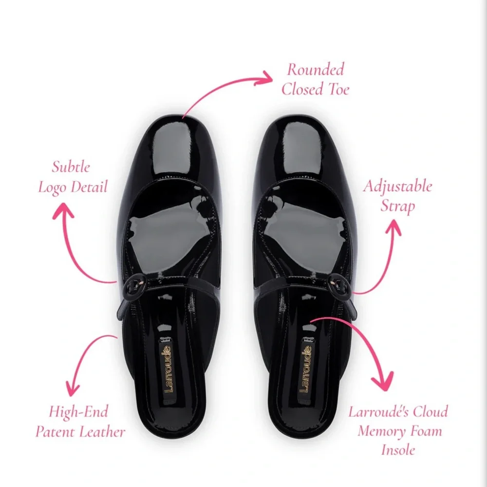 LARROUDÉ Blair Leather Mules - Black